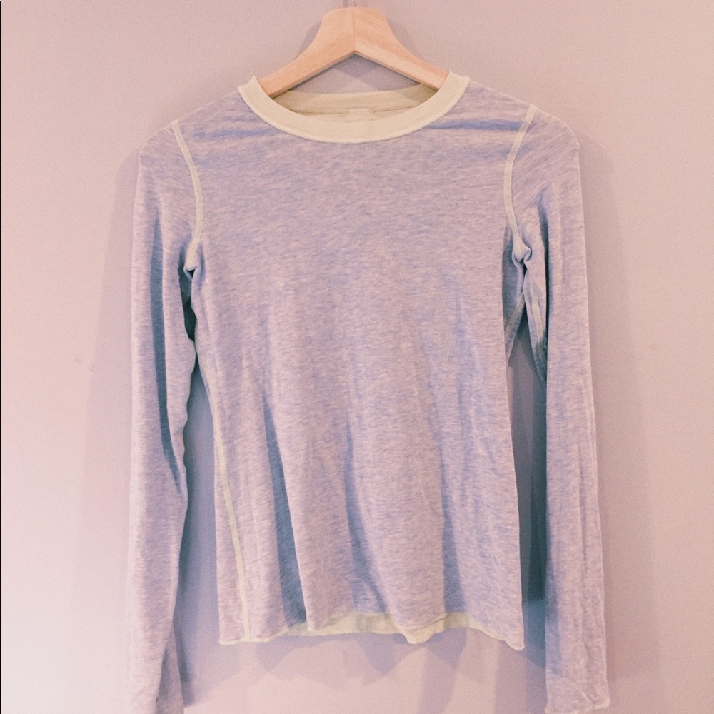 reversible gray/lime green top